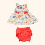 VESTIDO FLORIDO COM TAPA FRALDAS  