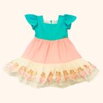 VESTIDO COLORIDO PARA BEBÊ ESTAMPA URSINHA BAILARINA