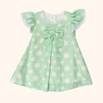 VESTIDO INFANTIL VERDE ESTAMPA  POÁ
