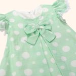 VESTIDO INFANTIL VERDE ESTAMPA  POÁ