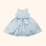 Vestido Infantil  Azul Estampa De Margaridas