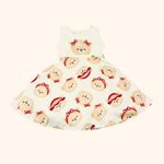 VESTIDO INFANTIL  URSINHA COM LAÇOS VERMELHOS
