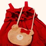 VESTIDO INFANTIL VERMELHO COM BOLSINHA 