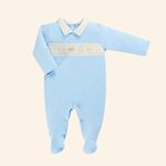 MACACÃO AZUL BORDADO BEBÊ MENINO SUEDINE PIMA