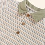 CONJUNTO BEBÊ MENINO CAMISETA POLO LISTRADA E BERMUDA