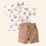 CONJUNTO INFANTIL MENINO CAMISA MANGA CURTA E BERMUDA DE SARJA