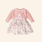 VESTIDO BEBÊ COM BOLERINHO EM PULSH ESTAMPA URSINHA