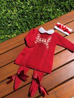 VESTIDO CONJUNTO GRETA BORDADO EM FLORES  COM CALÇA