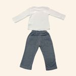 CONJUNTO INFANTIL MENINA COM BLUSA ESTAMPADA FLORES E CALÇA 