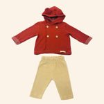 CONJUNTO INFANTIL MENINA BLUSA CAPUZ ORELHINHAS 3D E CALÇA 