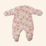 MACACÃO BEBÊ MENINA ESTAMPA  ESTAMPA ELEFATINHOS  ROSA EM PLUSH 
