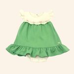 BODY  BEBÊ COM VESTIDO SOBREPOSTO BORDADO FLORES