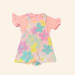 Conjunto Infantil Menina Bata E Jardineira Florida