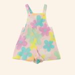 Conjunto Infantil Menina Bata E Jardineira Florida