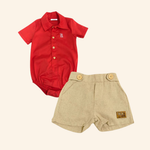 CONJUNTO BEBÊ MENINO BODY CAMISA E BERMUDA