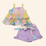CONJUNTO INFANTIL MENINA SHORTS E BATA FLORIDA
