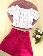 CONJUNTO INFANTIL MENINA BLUSA CIGANINHA E SHORTS