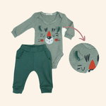 CONJUNTO BEBÊ BODY E CALÇA TIGER VERDE LISTRADO