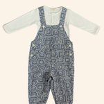 JARDINEIRA MENINO ESTAMPADA BEAR COM BODY BRANCO