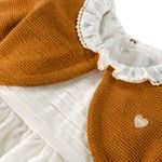   VESTIDO PASSARINHOS BEBÊ MANGA CURTA COM BOLERINHO