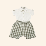 CONJUNTO BEBÊ COM BODY CAMISA E BERMUDA XADREZ