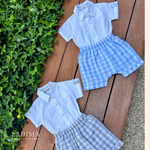 CONJUNTO BEBÊ COM BODY CAMISA E BERMUDA XADREZ