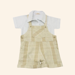 Conjunto Jardineira Bebê Curta Com Body Camisa