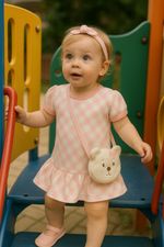 VESTIDO INFANTIL COM BOLSINHA DE URSO