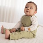 CONJUNTO BEBÊ MENINO JARDINEIRA LONGA URSINHO E BODY 