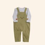 CONJUNTO BEBÊ MENINO JARDINEIRA LONGA URSINHO E BODY 