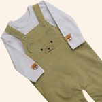 CONJUNTO BEBÊ MENINO JARDINEIRA LONGA URSINHO E BODY 