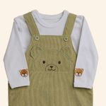 CONJUNTO BEBÊ MENINO JARDINEIRA LONGA URSINHO E BODY 