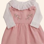 CONJUNTO BEBÊ MENINA SALOPETE E BODY MANGA LONGA 