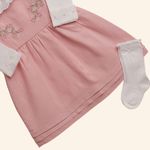 CONJUNTO BEBÊ MENINA SALOPETE E BODY MANGA LONGA 