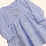 VESTIDO BEBÊ MENINA MANGA LONGA COM MEIA DE BABADINHO