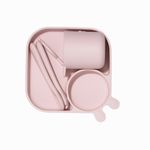 KIT ALIMENTACAO INFANTIL COM 4 PEÇAS DE SILICONE 