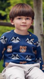 SUÉTER DE TRICÔ INFANTIL ESTAMPA BICHINHOS DA FLORESTA