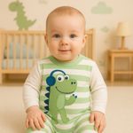 MACACÃO BEBÊ MENINO DINO