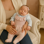Conjunto  Bebê Menina Jardineira Em Tricô E Body 