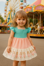 VESTIDO COLORIDO INFANTIL ESTAMPA URSINHA BAILARINA