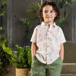 CONJUNTO INFANTIL MENINO CAMISA MANGA CURTA ESTAMPADA E BERMUDA