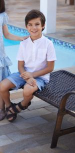 Conjunto Infantil Menino Bermuda E Camisa Branca