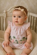 Macacão Curto Bebê Menina Estampa Amiguinhos Da Floresta
