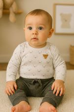CONJUNTO BEBÊ MENINO COM BODY URSINHO POLAR E CALÇA GRAFITE
