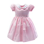 VESTIDO INFANTIL MENINA ROSA COM BORDADOS FLORAIS