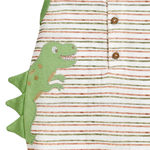 MACACÃO CURTO LISTRADO COM APLIQUE DINOSSAUROS