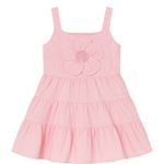 VESTIDO INFANTIL ROSA COM FLOR DELICADA