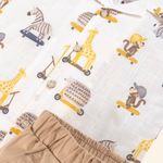 CONJUNTO BEBÊ MENINO CAMISA MANGA CURTA E BERMUDA DE SARJA