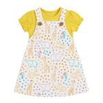 CONJUNTO CURTO INFANTIL MENINA SALOPETE ESTAMPADA COM BODY 