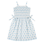 VESTIDO INFANTIL EM LAISE FLORAL AZUL
